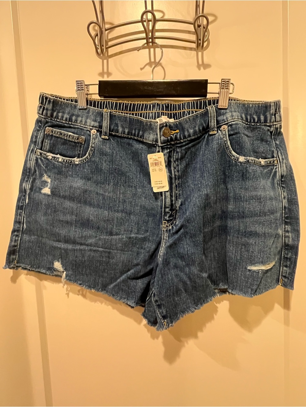 Women’s Dark Blue Denim Shorts - Casual Distressed Summer Style